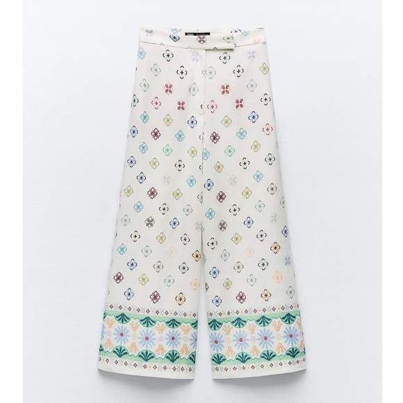 Zara Pants - Zara PRINTED LINE BLEND CULOTTES